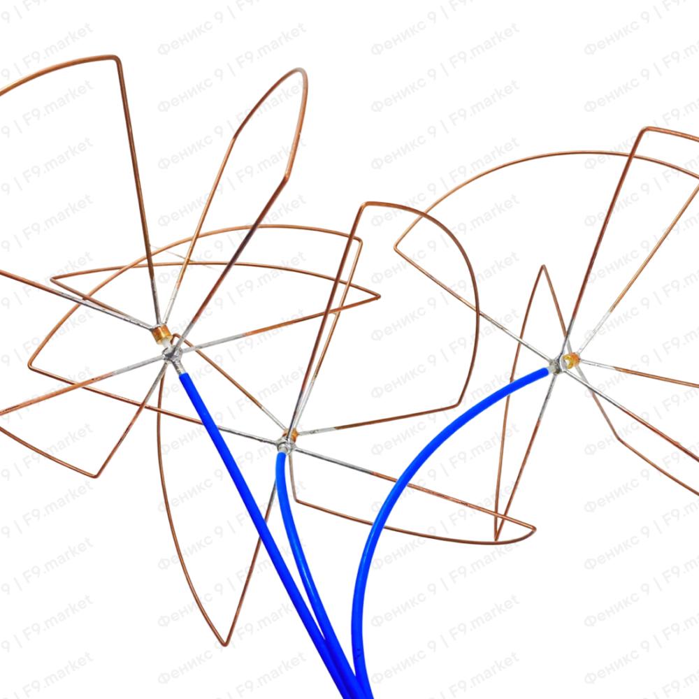 Антенна «Клевер» 500 МГц – 6 ГГц на заказ (кабель SF141 FEP, разъемы SMA / N-type)