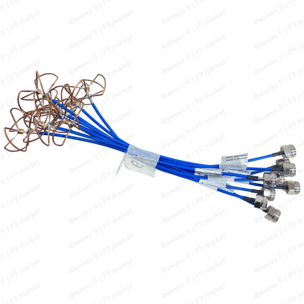 Антенна «Клевер» 500 МГц – 6 ГГц на заказ (кабель SF141 FEP, разъемы SMA / N-type)