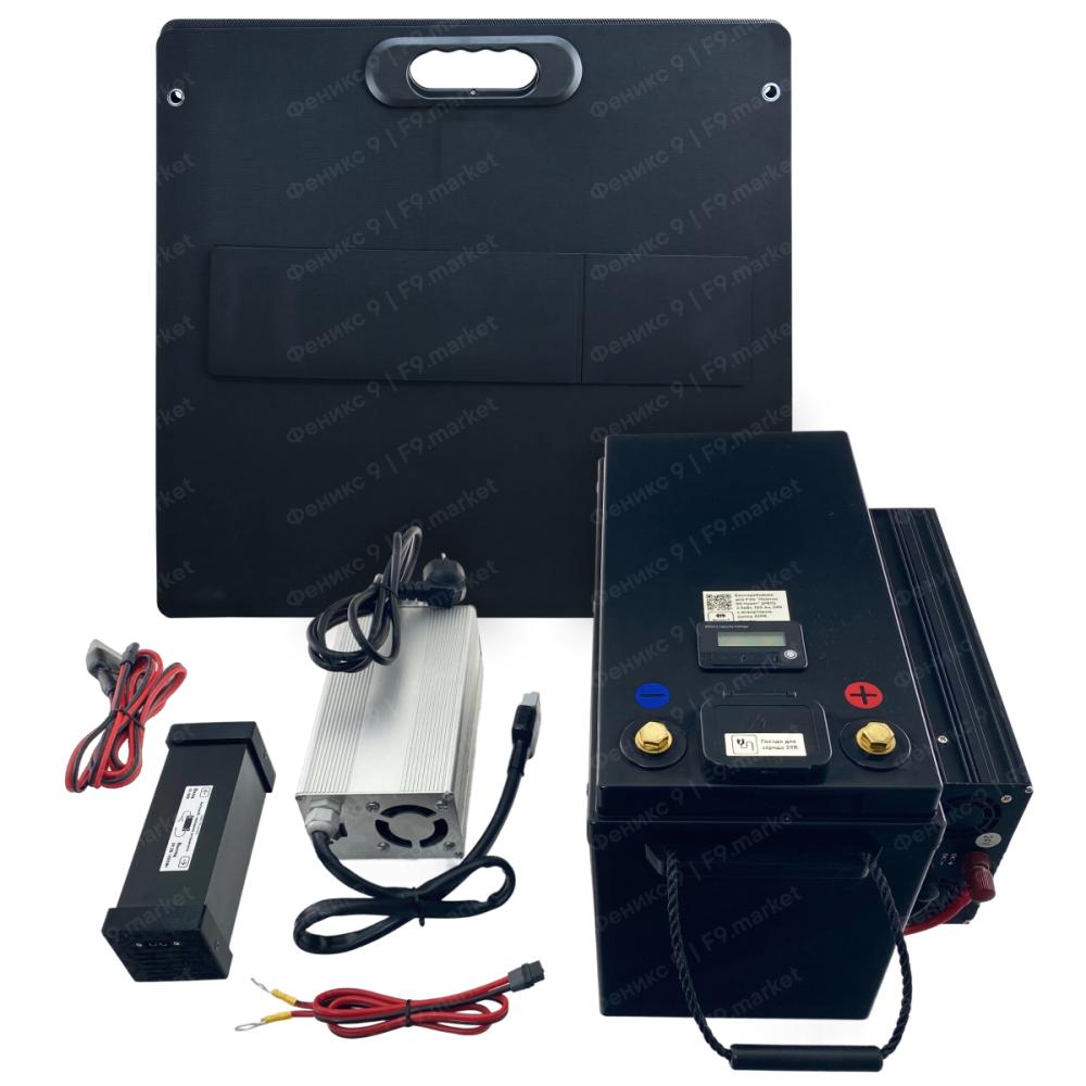 Бесперебойник для РЭБ «Ньютон 8S Hyper Sun» (ИБП) 2,5 кВт, 105 А·ч, 24 В с портами USB + Солнечная панель 200 Вт + Выход 220 В